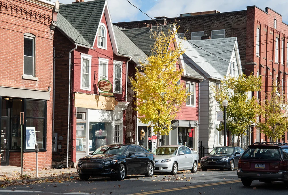 An urban street scene.