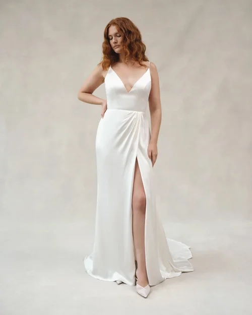 light pink dress bridesmaid Ophelia Sweetheart A-Line Stretch Satin Bridesmaid Dress main image 1