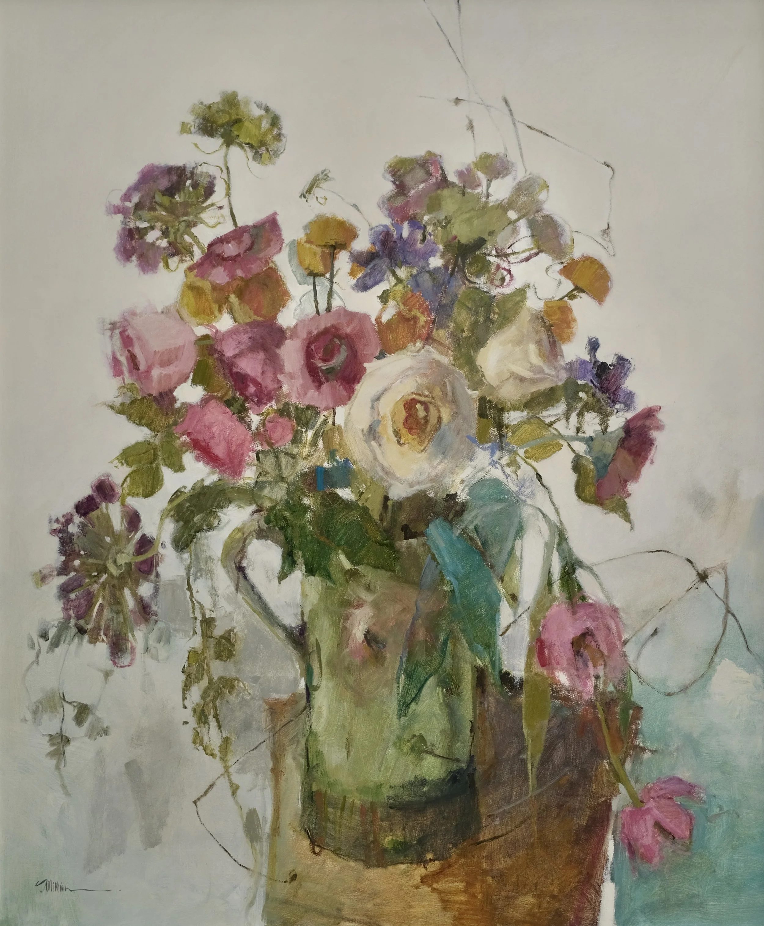  ‘They Always Send Flowers’  30×36” oil on canvas, framed  Available at Leiper’s Creek Gallery, TN 