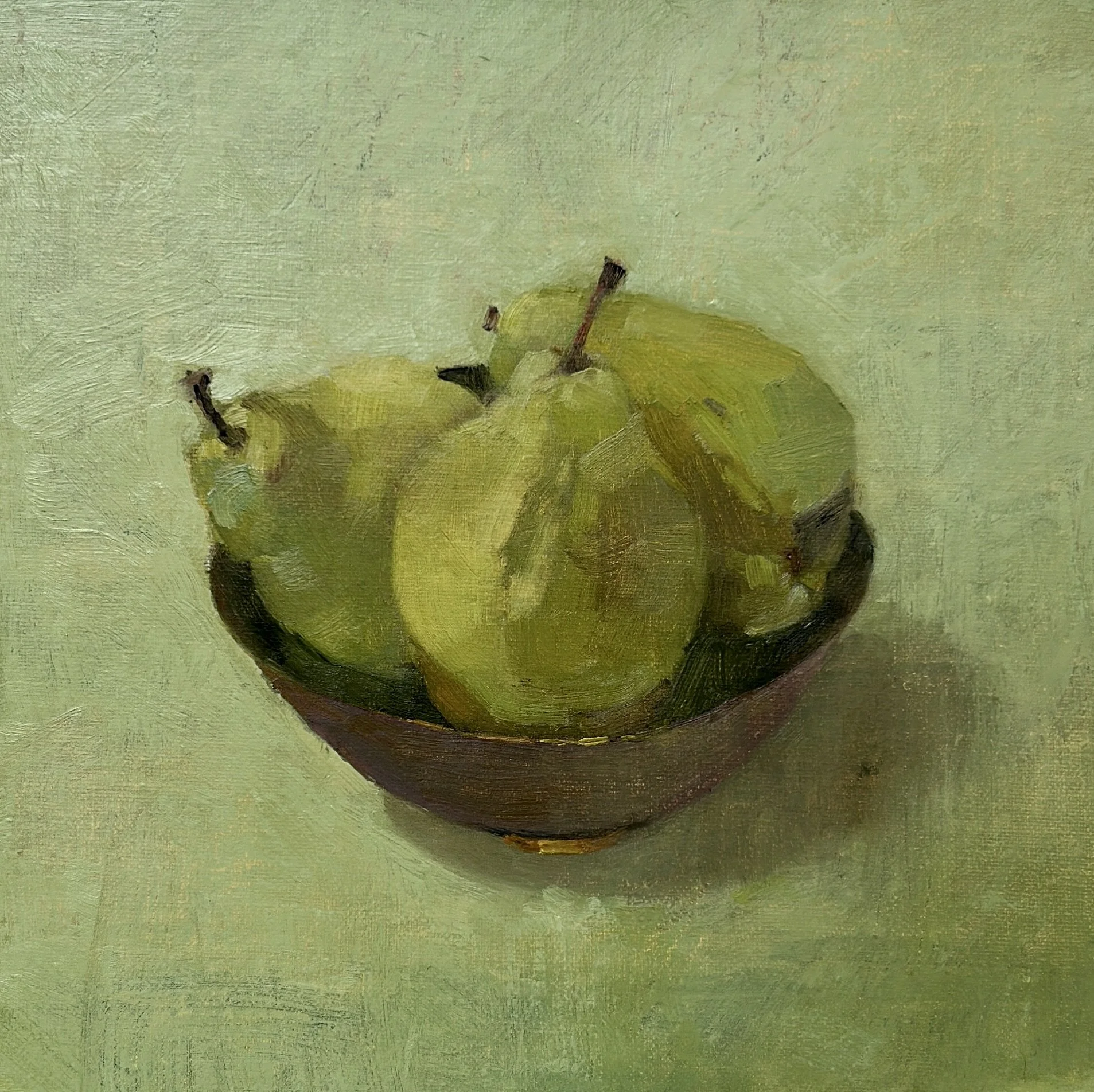  ‘Green Pears’  8” x 8” oil on linen panel  SOLD 