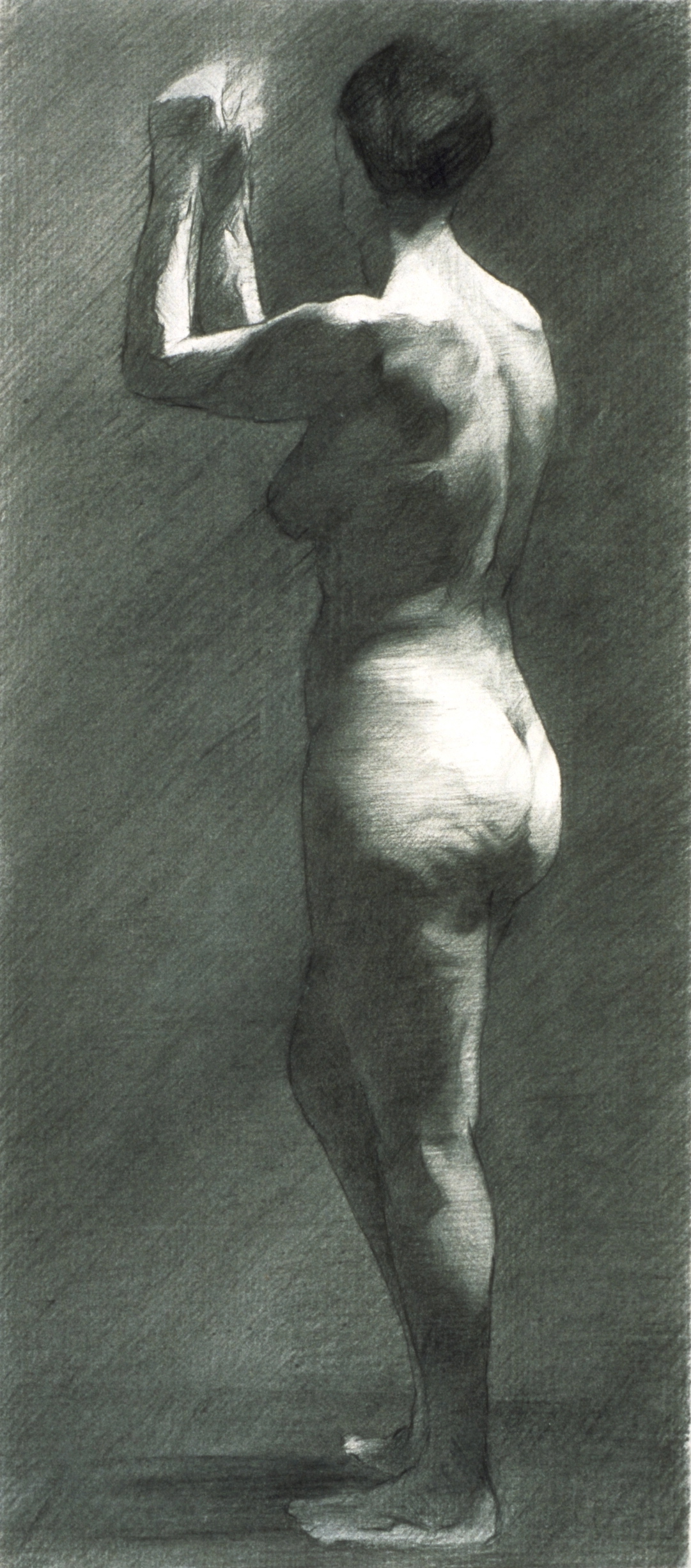 Female Nude, arms raised