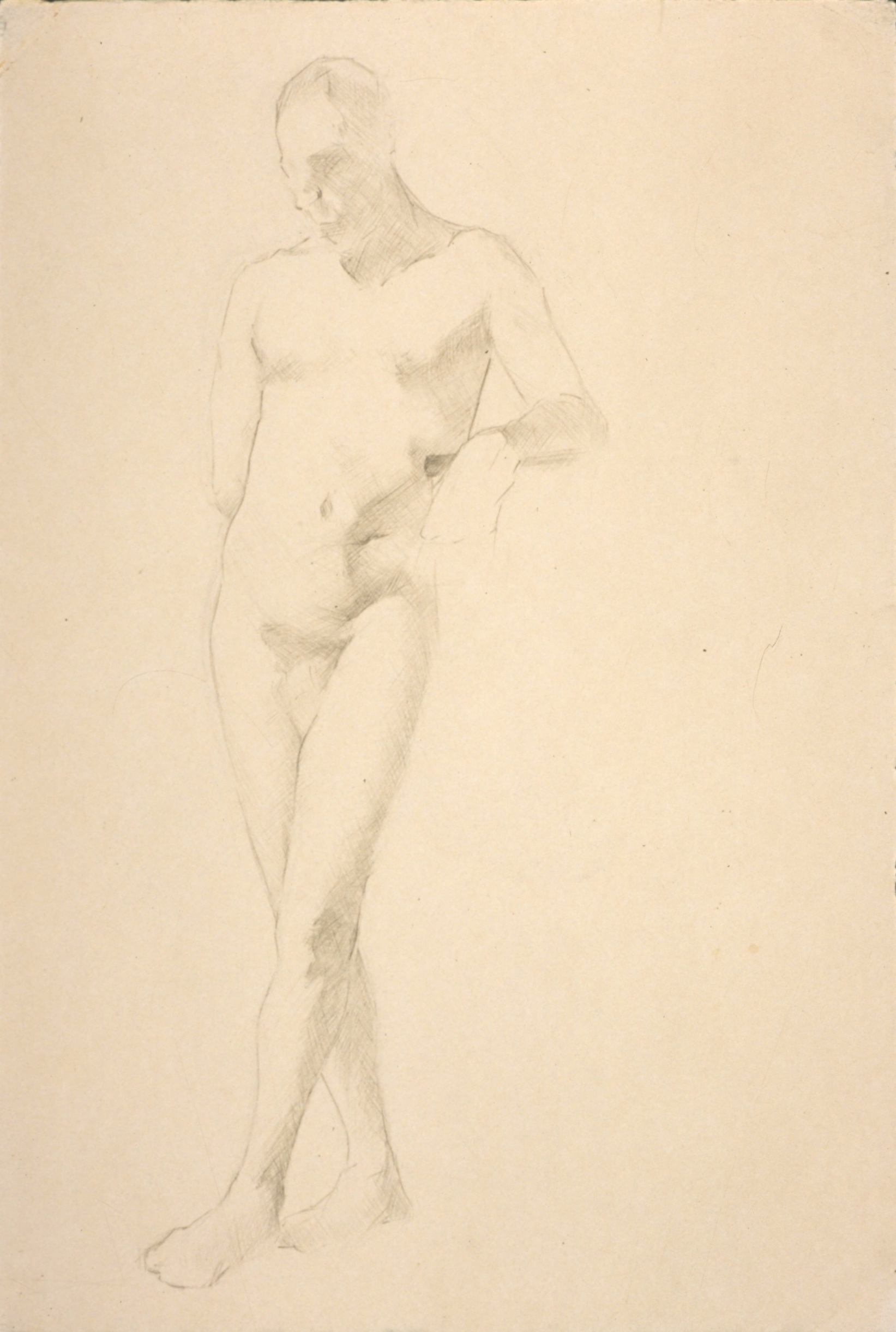 Male Nude, standing with leg crossed