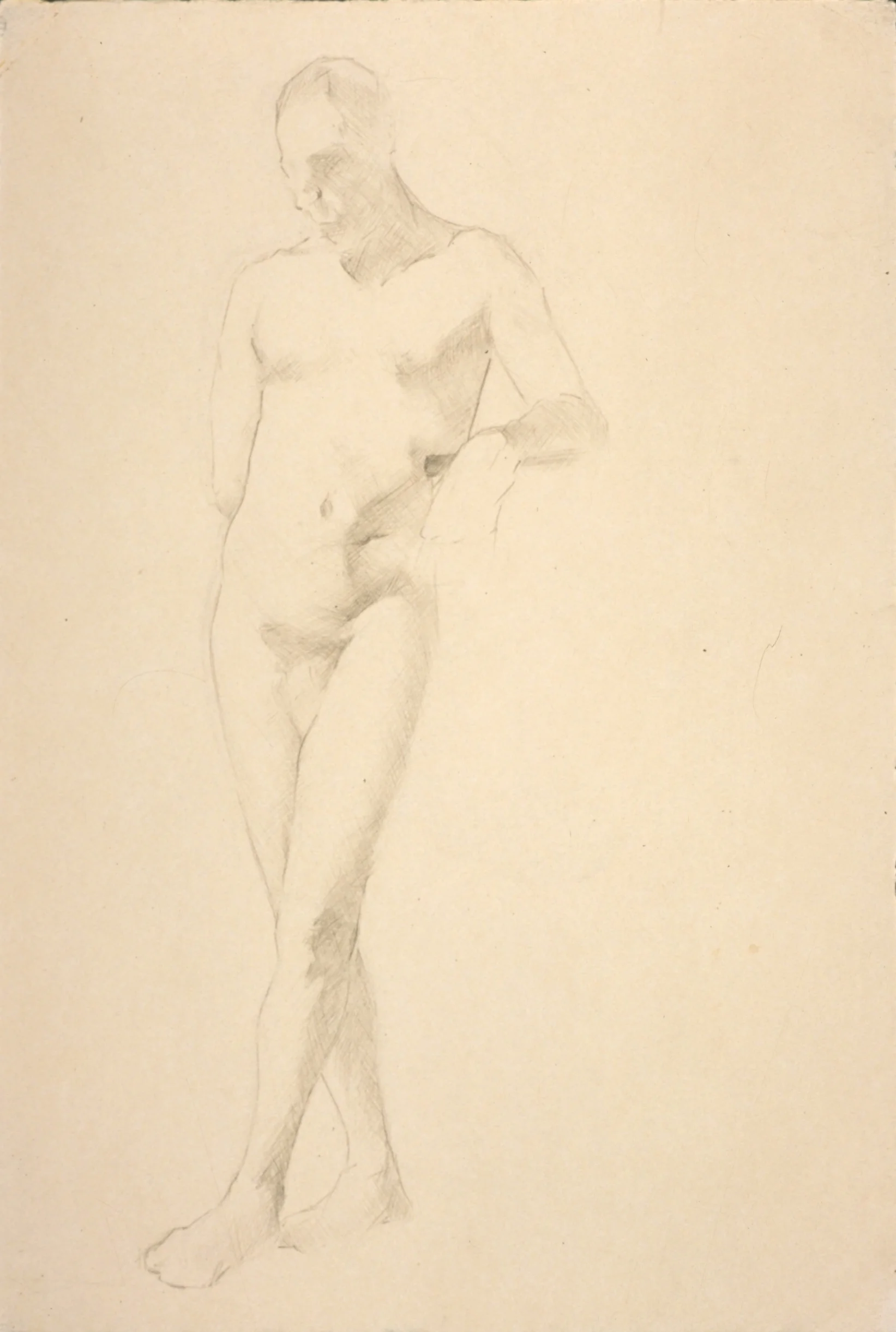 Male Nude, standing with leg crossed
