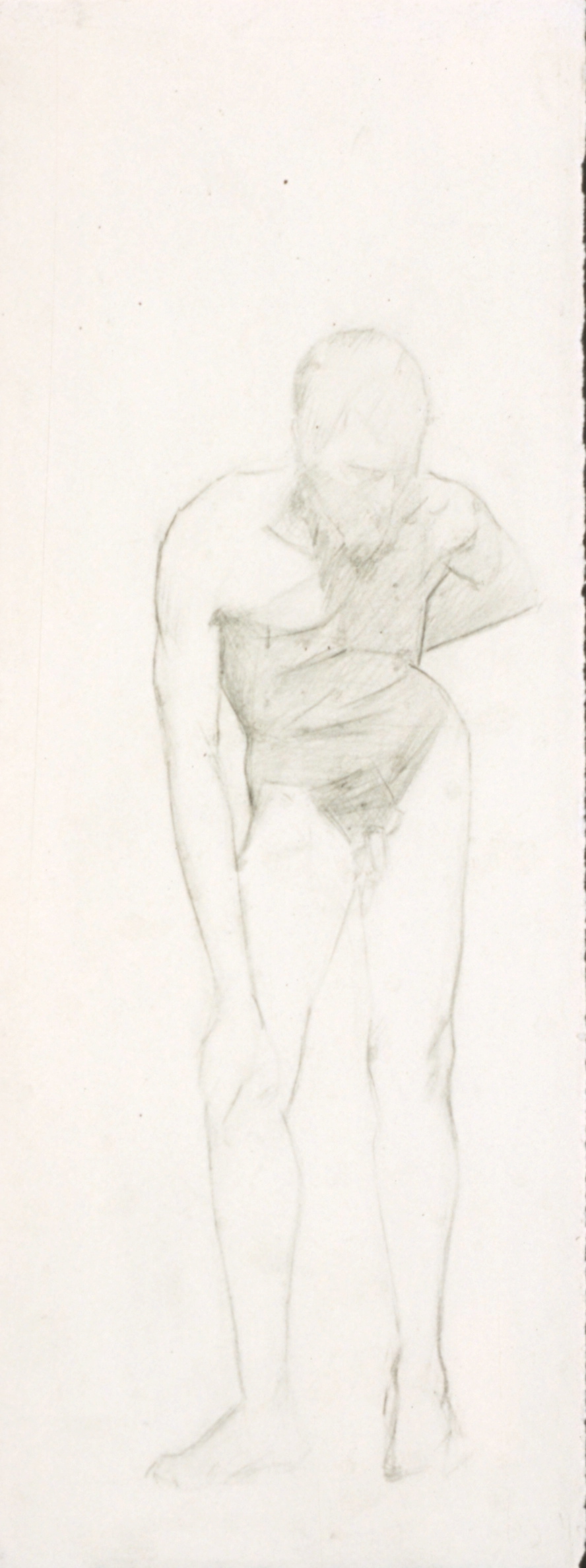 Male Nude, hunched