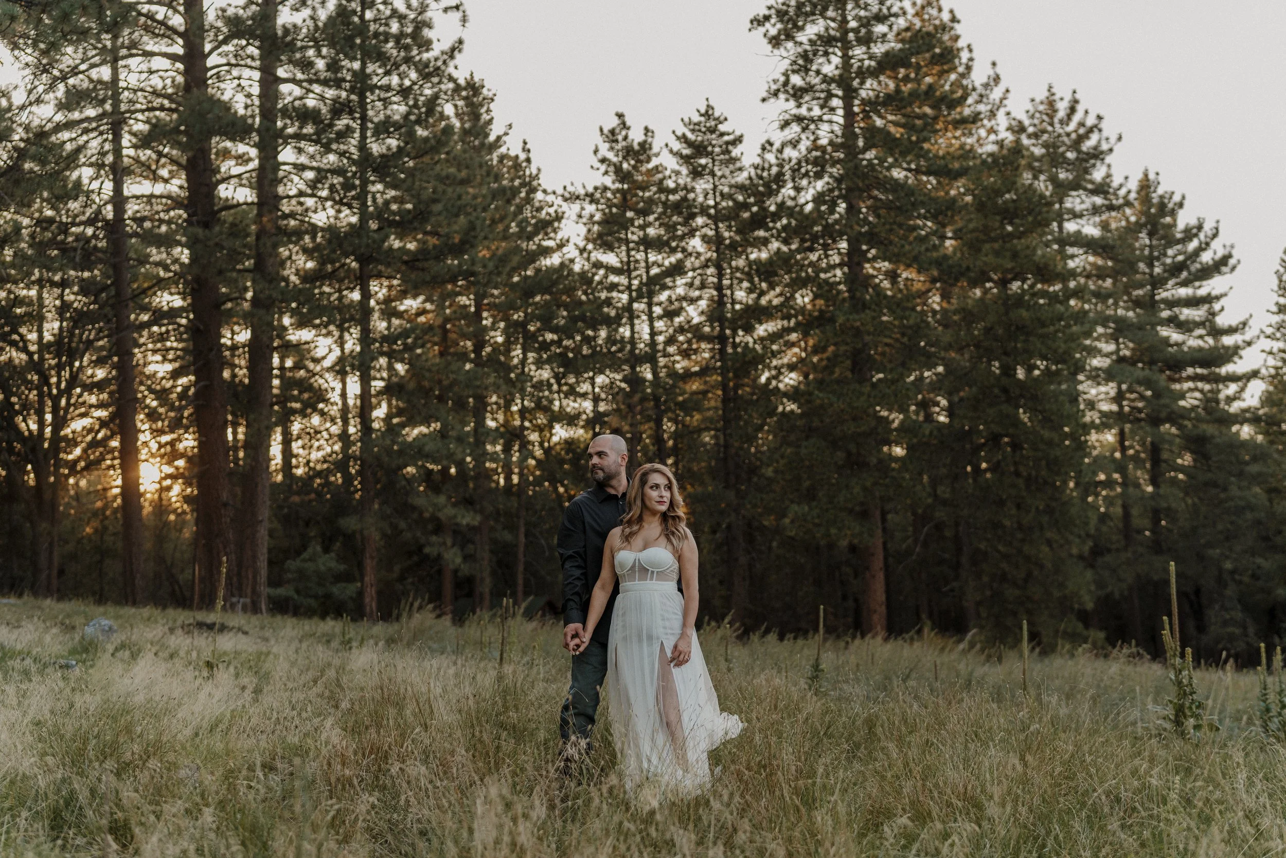 Cory + Sahar - Engagement - Forest Sunset Angelus Oaks California