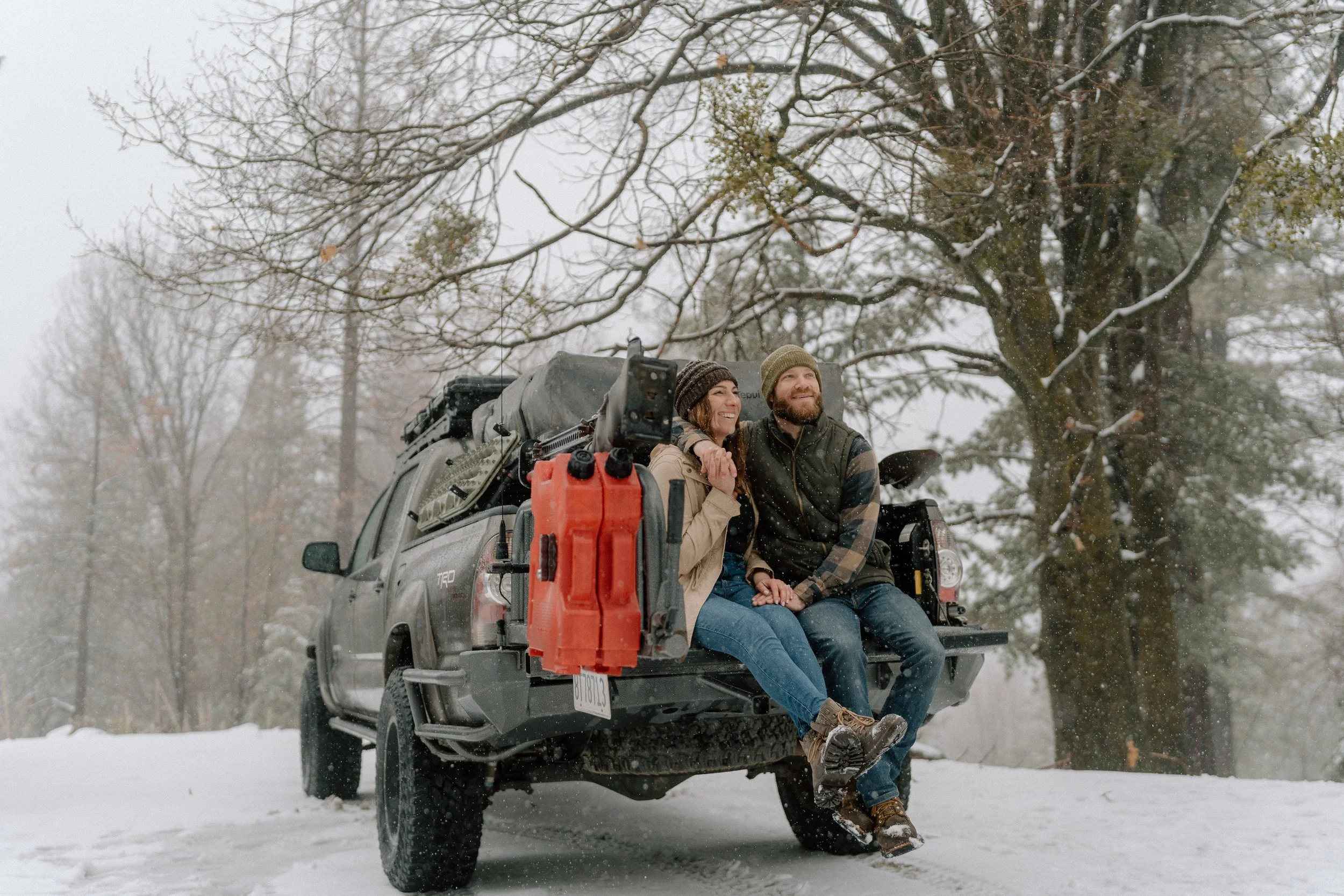 Bryce + Desiree - Engagement - Snow Covered Mountain Session - Angelus Oaks CA