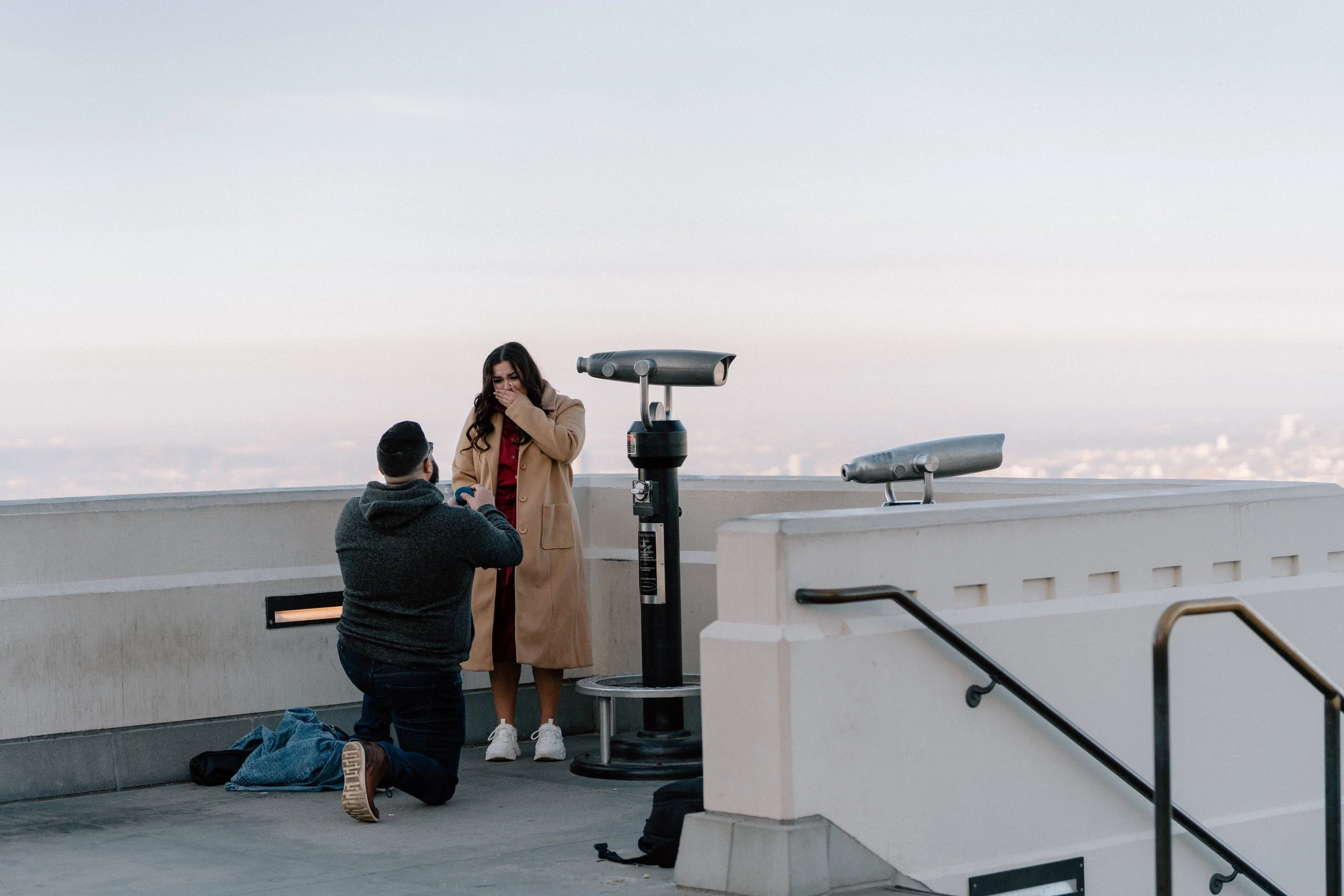 David + Suli - Sunrise Surprise Proposal at Griffith Observatory - Los Angeles California