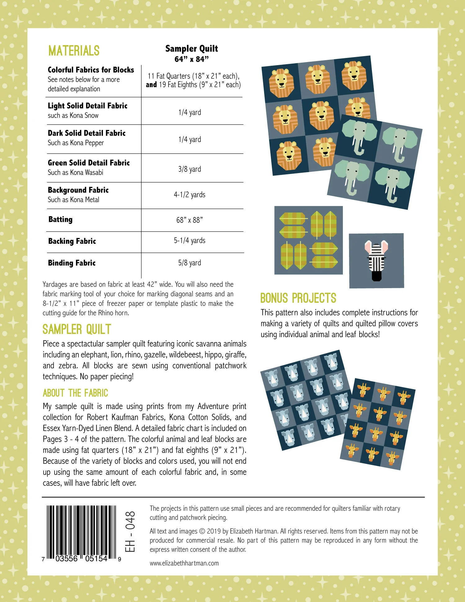 Spectacular Savanna — Patterns by Elizabeth Hartman