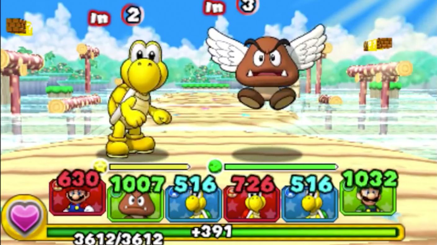 Puzzle & Dragons Z + Puzzle & Dragons Super Mario Bros. Edition for 3ds. Para Goomba and gold Koopa,