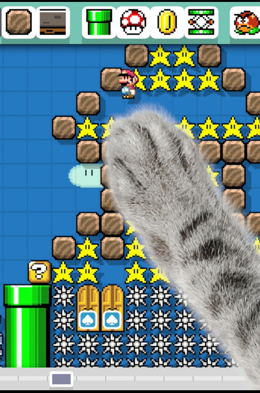 Super Mario Maker Wii U Cat paw stylus controller stage builder
