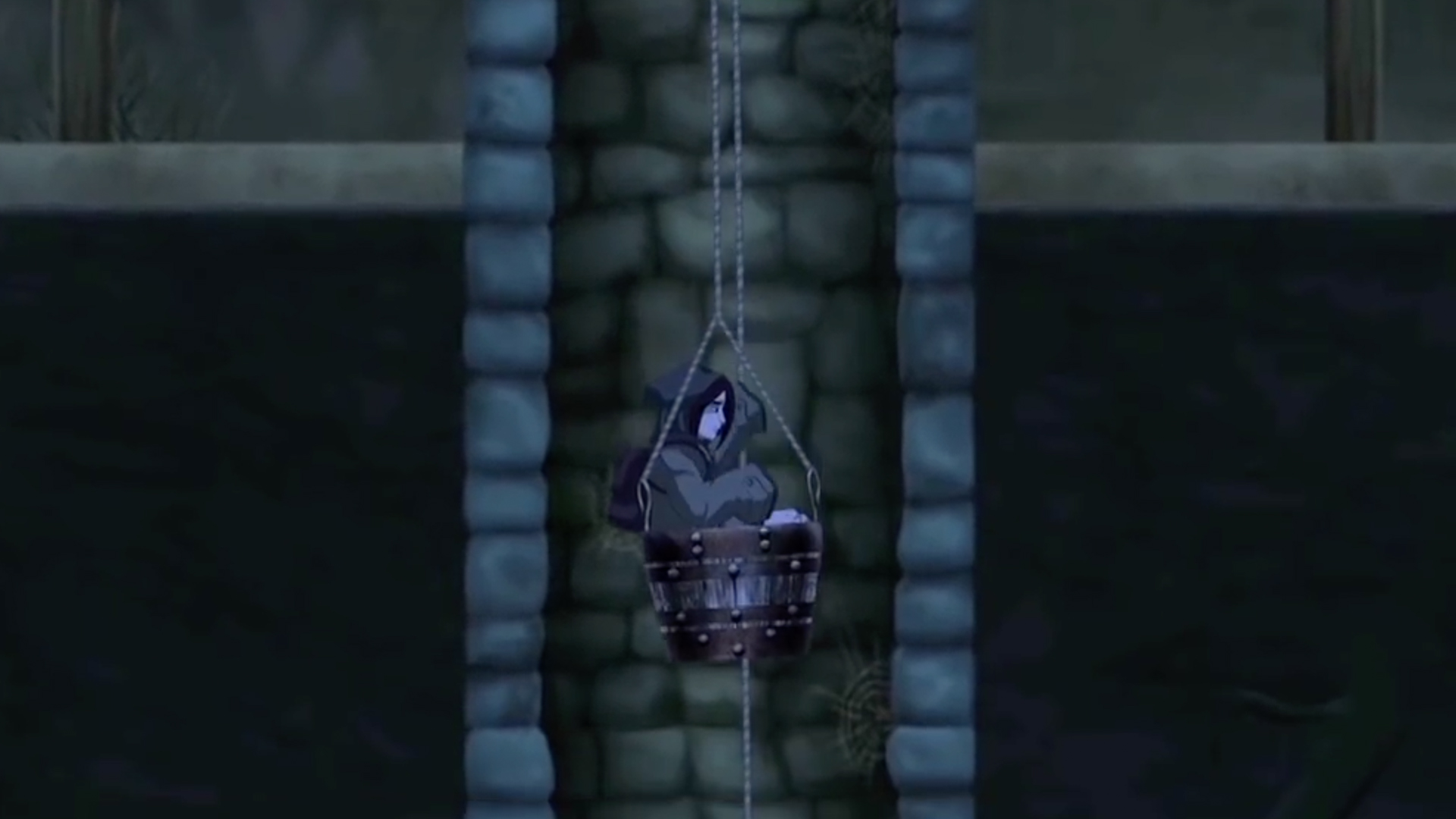 Whispering Willows descending the well in bucket. Steam, Mac, Xbox One, PlayStation 4, Wii U.