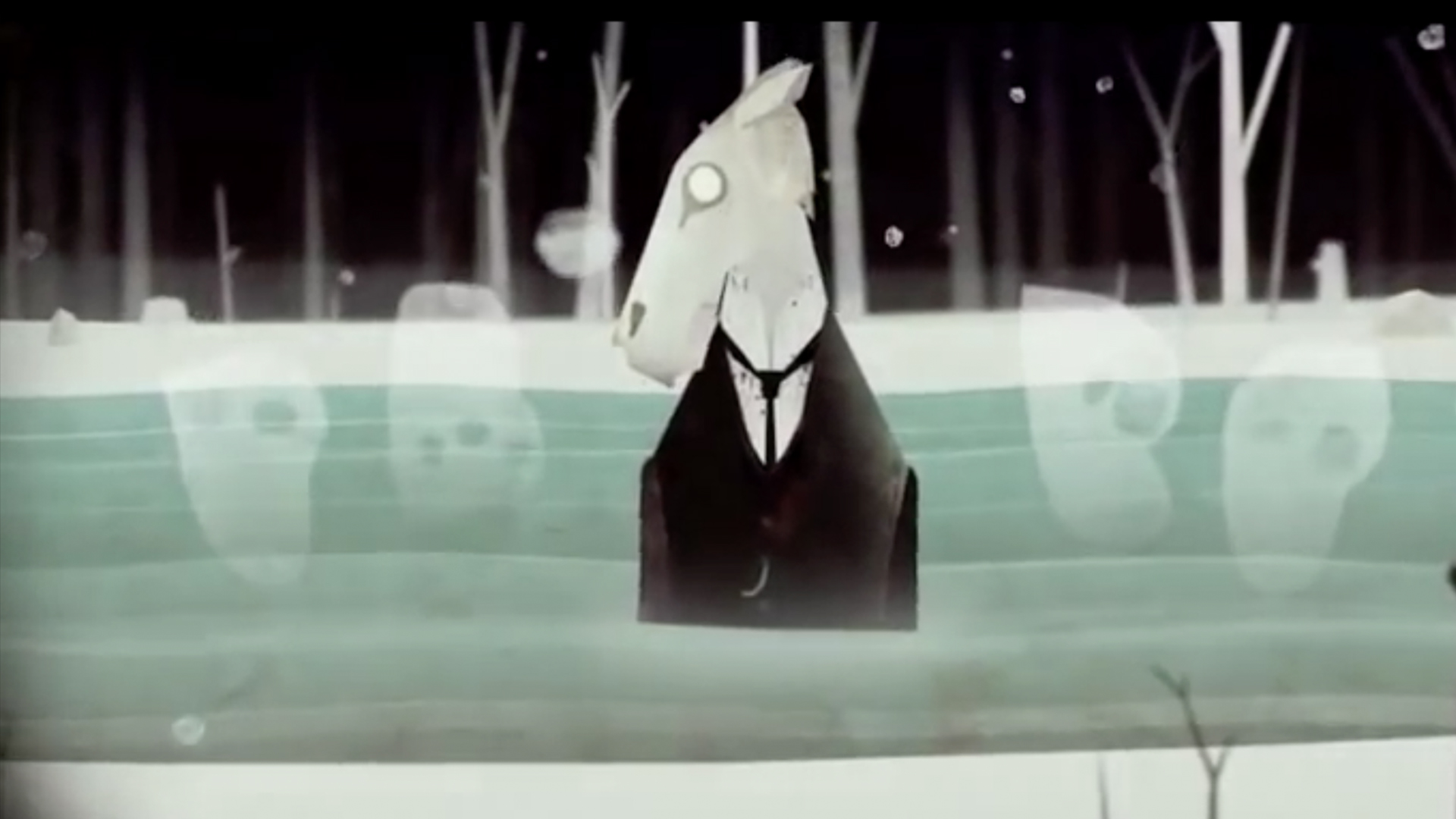 Year Walk game by Simogo for iOS, Wii U, and PC horror game goat man in lake. 
