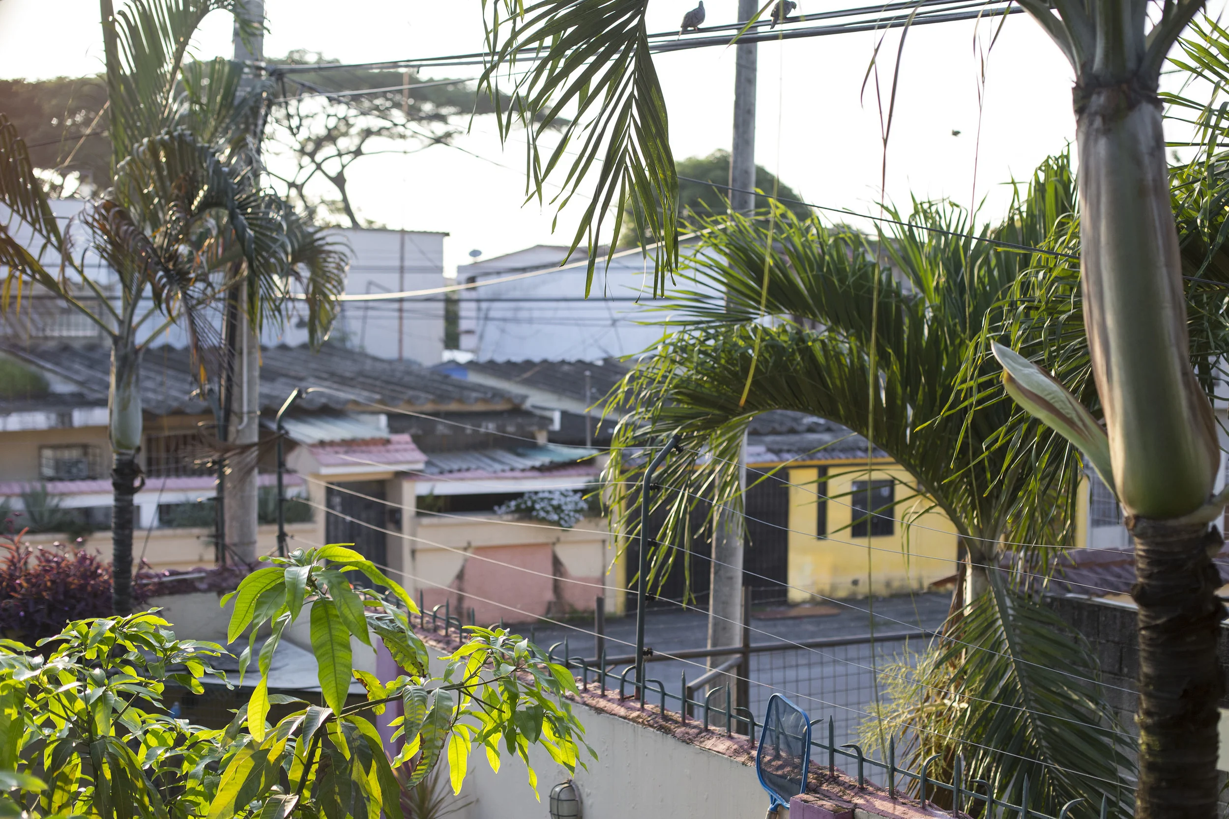 The view from the second floor balcony of Dreamkapture Hostel.