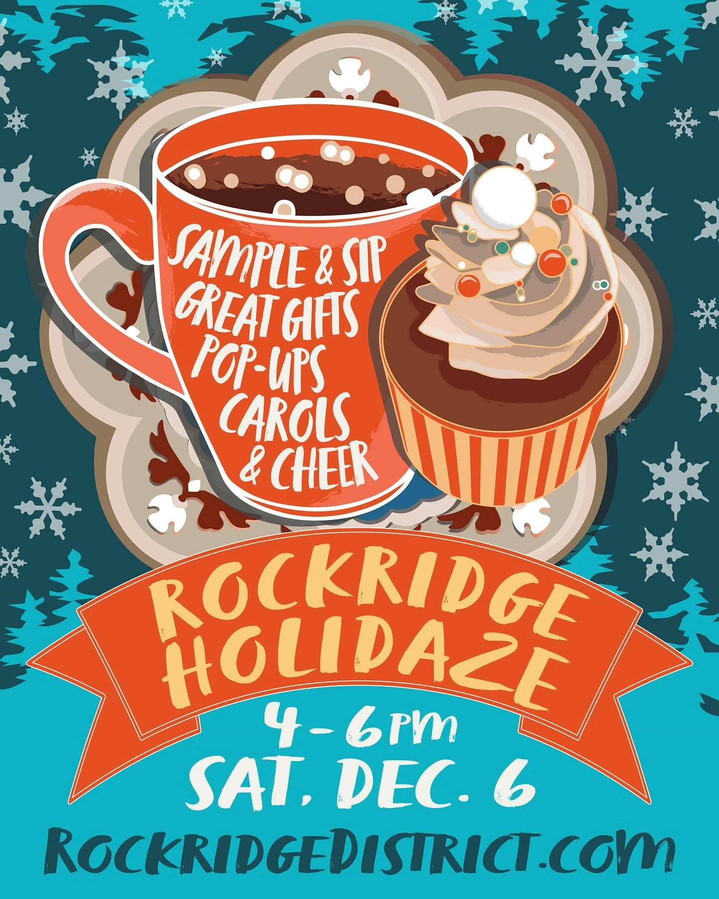 Hey today&rsquo;s the Rockridge Holidaze stroll! Hope to see you! We&rsquo;ve added some pop up guests! Plants for sale by Rosa, resign jewelry &amp; gifts by Brenda, &amp; Vintage clothing designs  by Desiree!