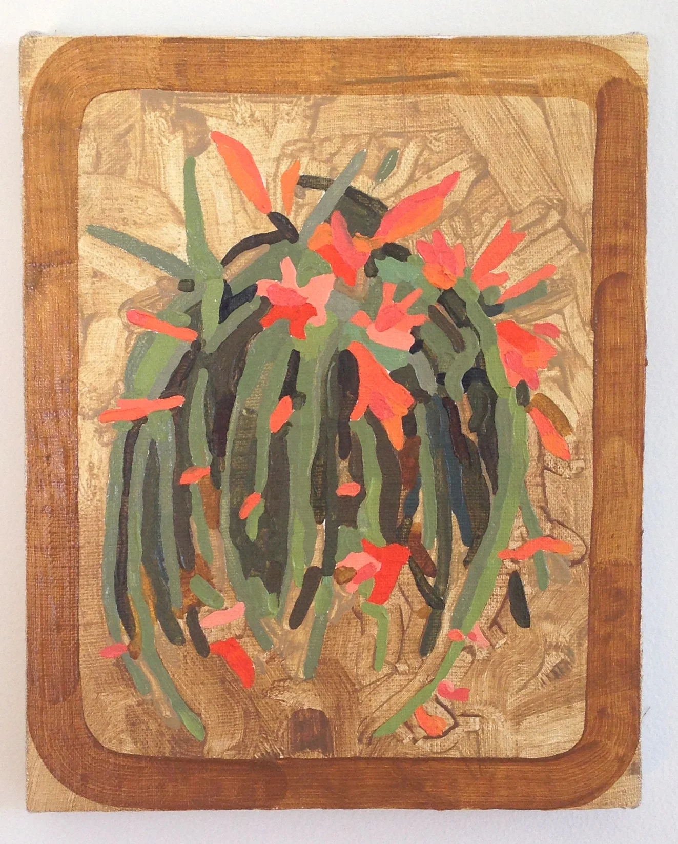 Greenhouse Epi (Firecracker) 10 x 8 inches oil on khadi 2014