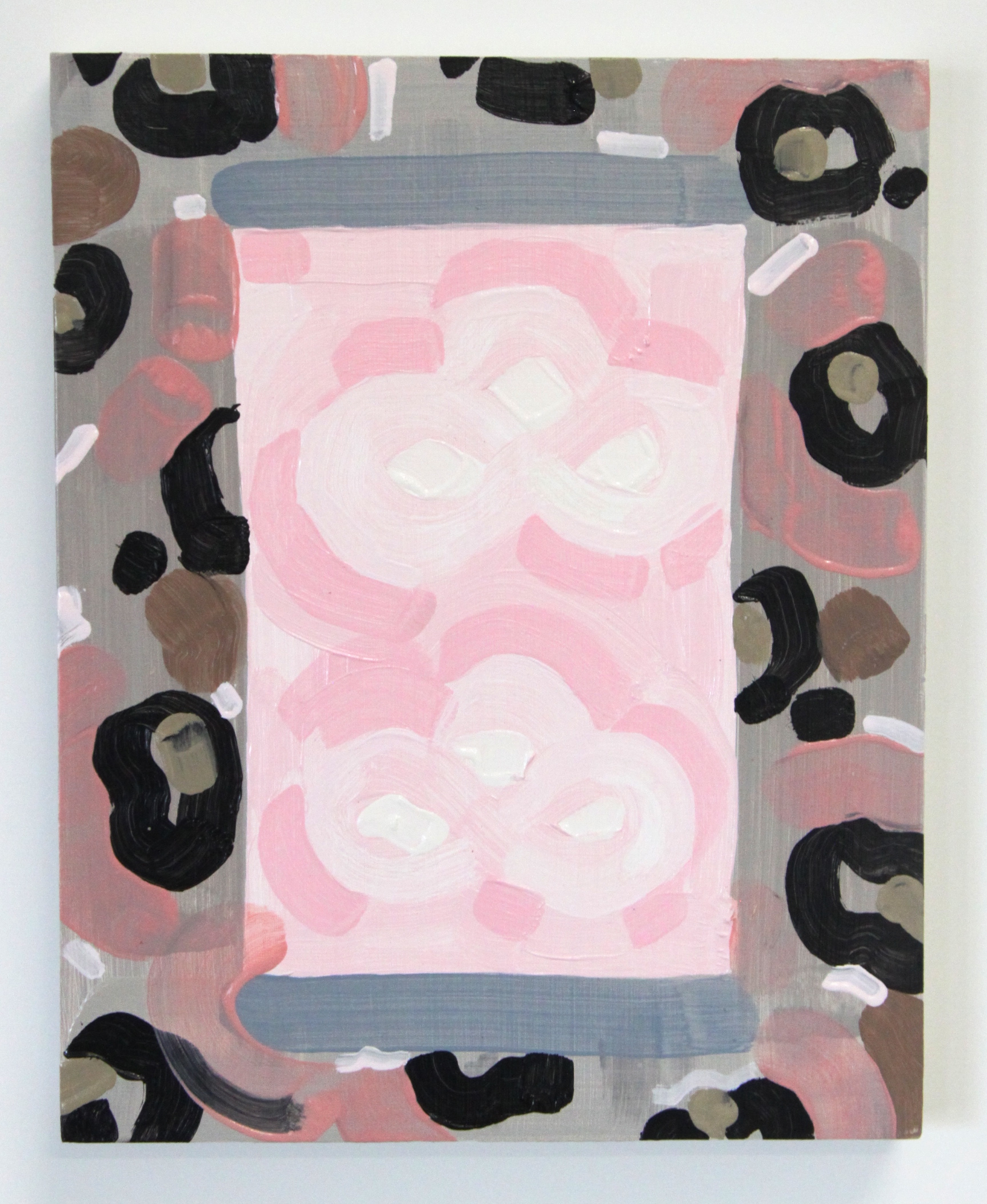 Leopardskin Coat , 2015 oil and marble ground on birch 8 x 11 inches
