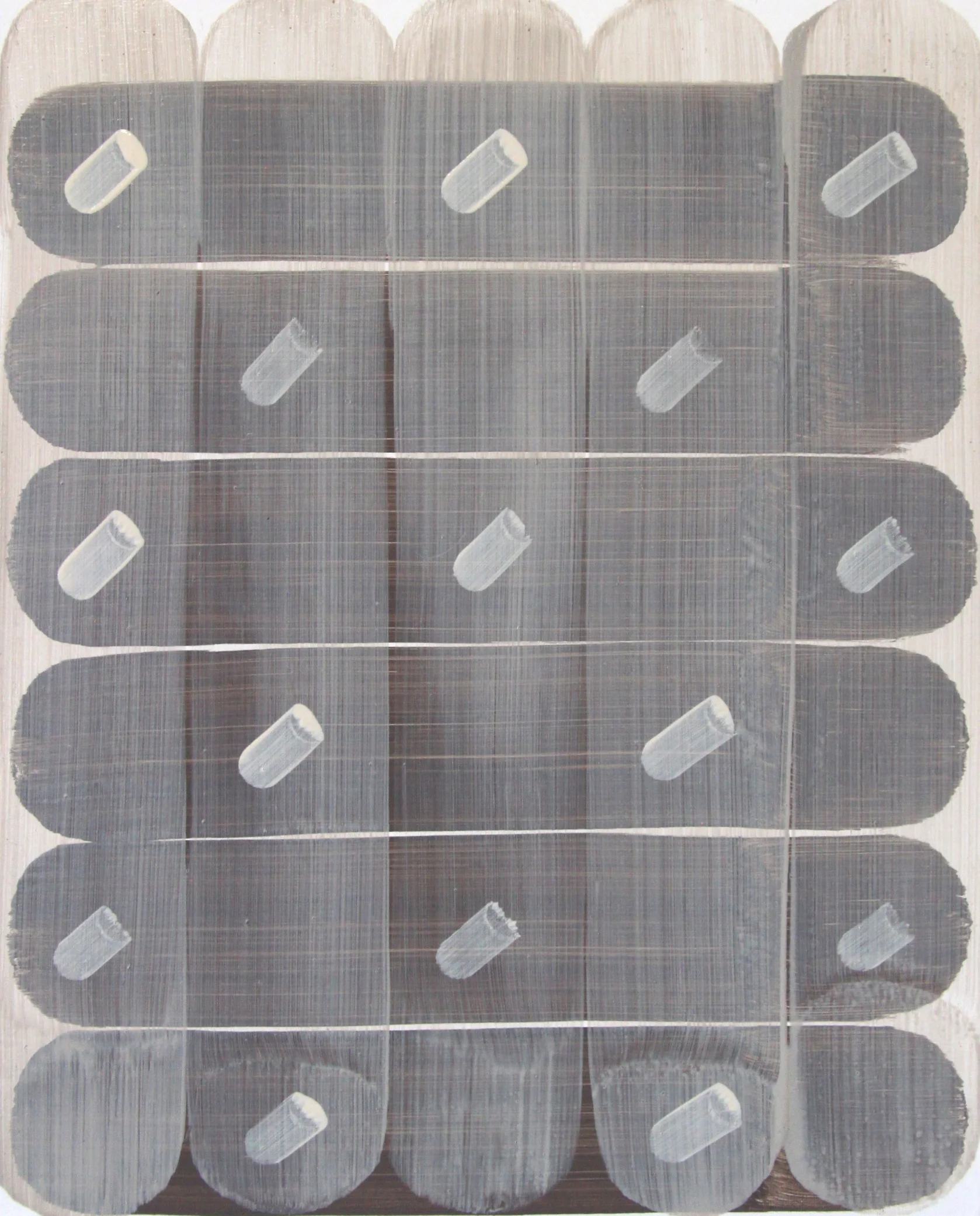 Wedding Present (Warp, Weave with Embroidery) 10 x 8 inches oil and marble ground on birch panel 2015