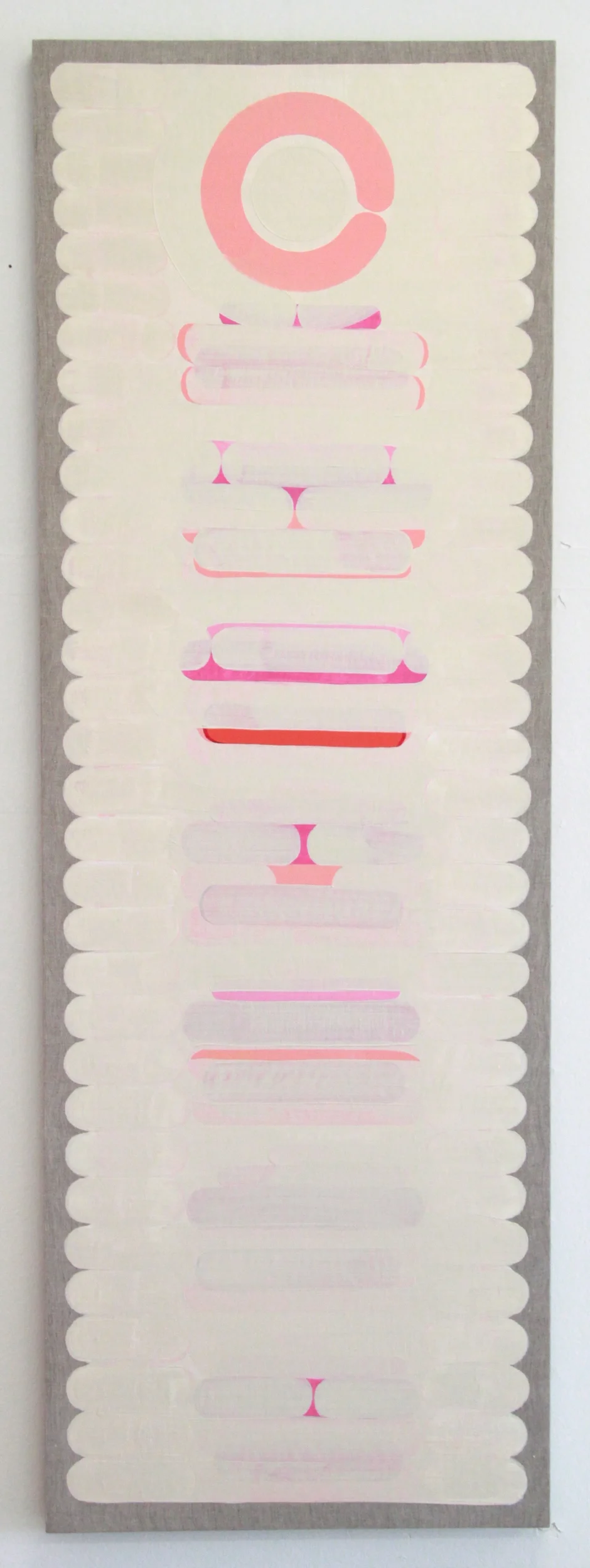 Totem , 2015 oil on handwoven khadi 86 x 32 inches