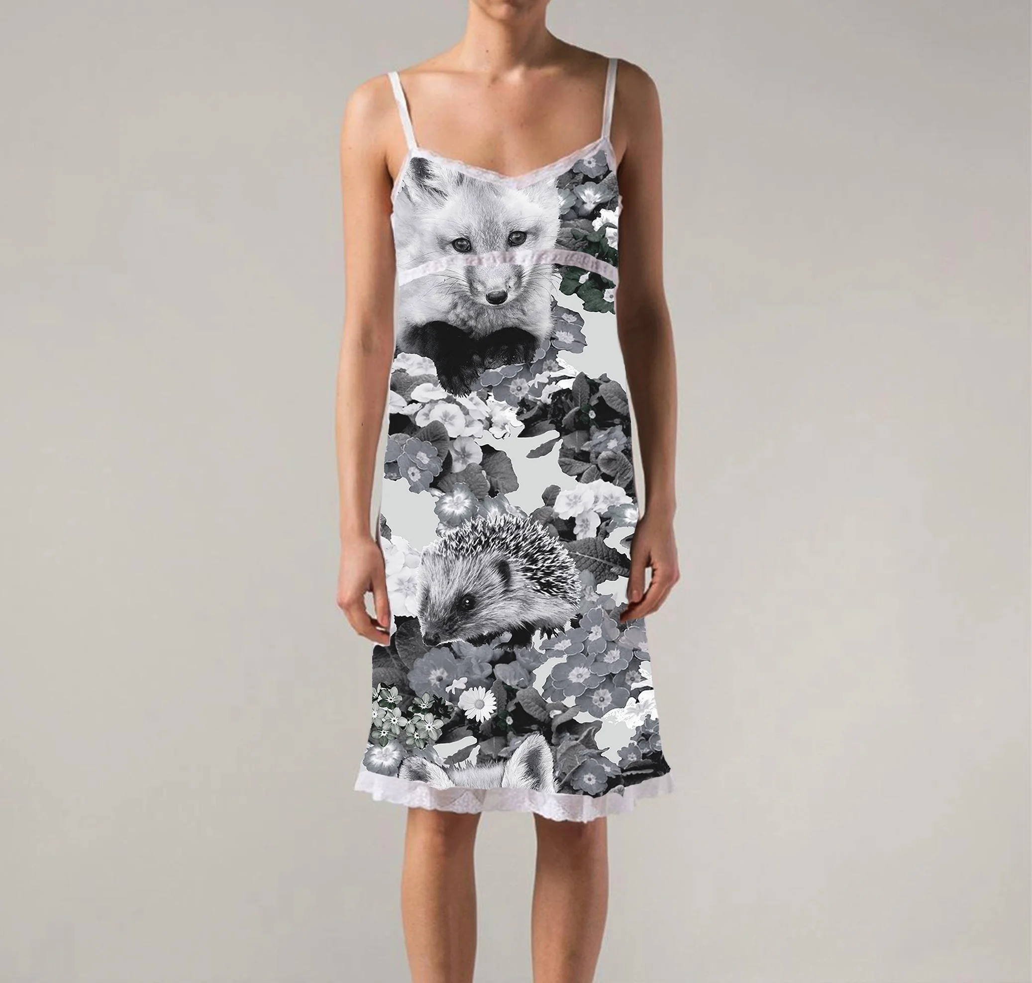 cotton linen digital print slip