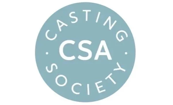 A circular logo with a light blue background and white text that reads 'Casting Society' around the top and bottom, with the large acronym 'CSA' in the center.