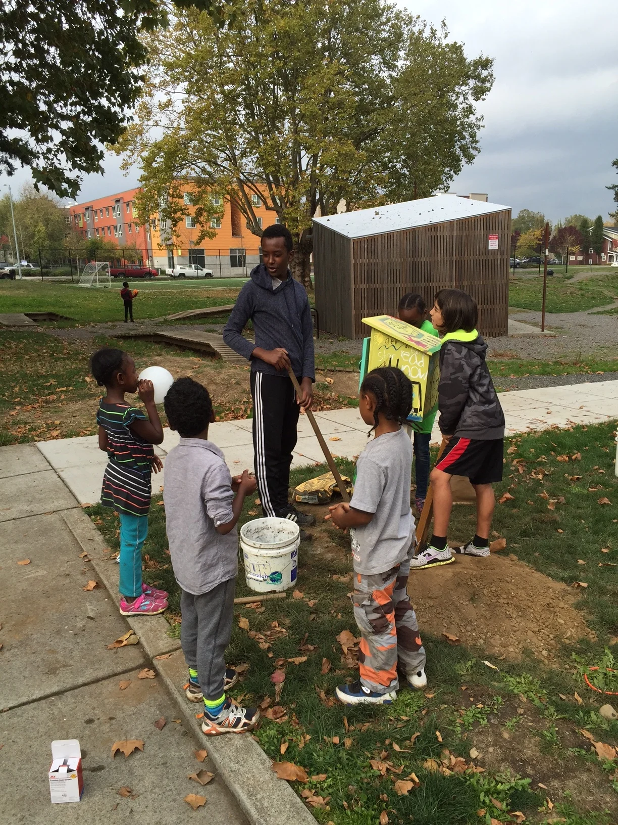 Installing a free little library. 