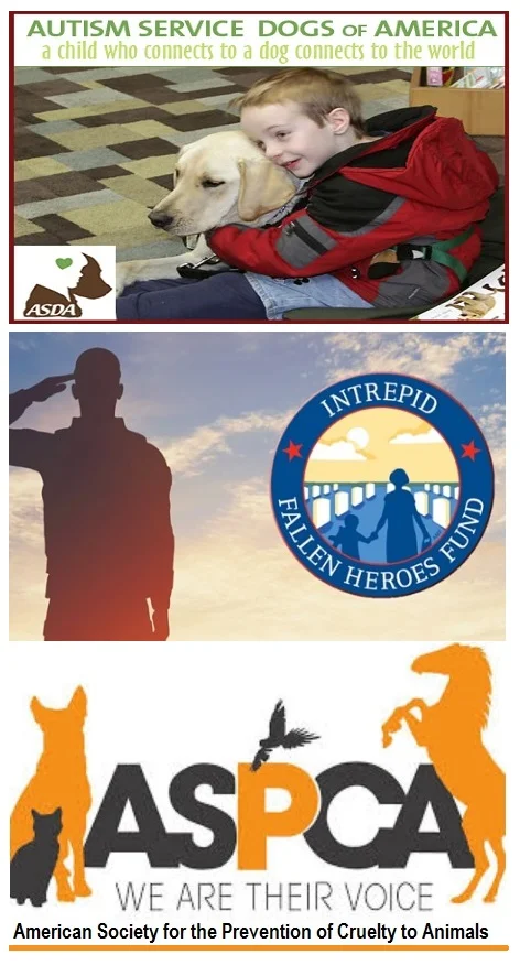 For more information: aspca.org . fallenheroesfund.org . autismservicedogsofamerica.com .