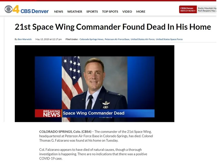 spaceforce death May 2020 prediction