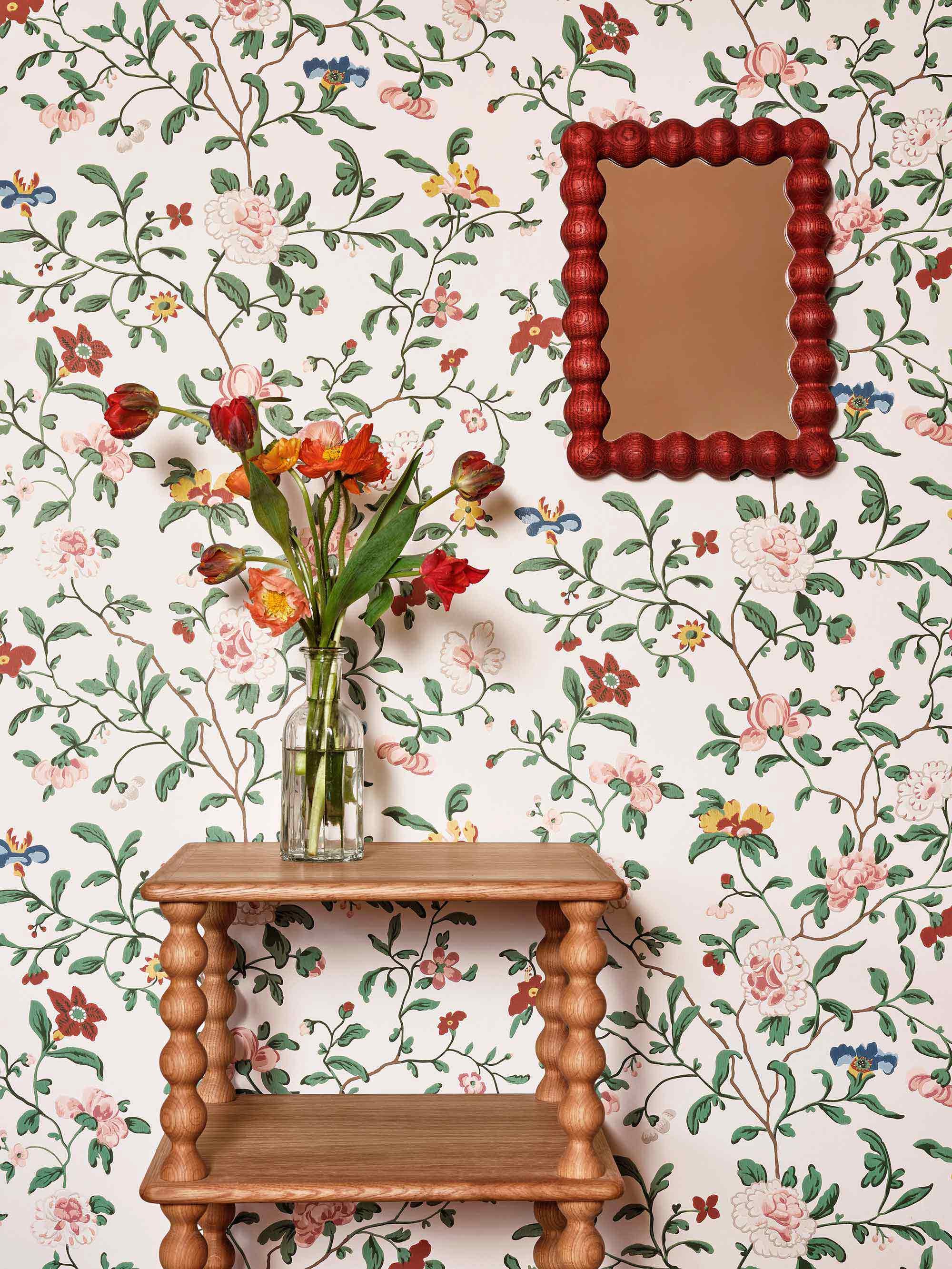 Wallpaper by  Tess Newall   Bobbin table by  Alfred Newall  