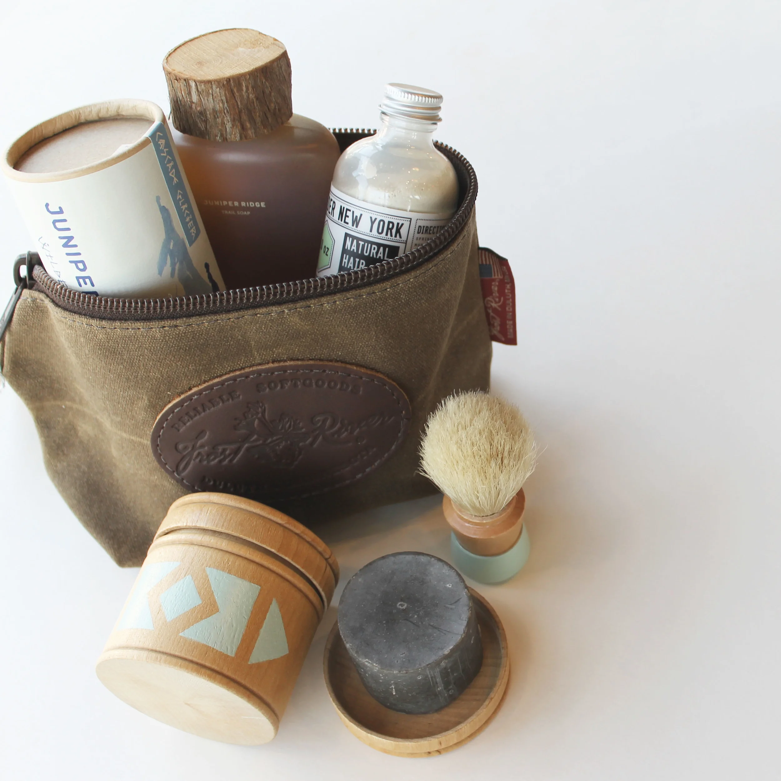 Accessory Bag + Victor Shaving Kit + Crew Soap + Hair Powder + Backpacker Cologne - For the dad who has too many neck-ties and could use an upgrade from the Old Spice