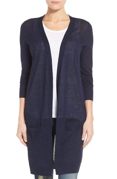 Halogen Long Linen Blend Cardigan