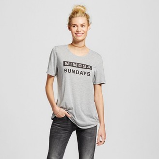 ZOE+LIV WOMEN'S MIMOSA SUNDAYS GRAPHIC TEE HEATHER GRAY