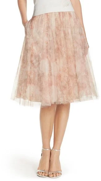 WOMEN'S JENNY YOO 'LUCY' PRINT TULLE SKIRT