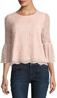 DEVLIN VALERIE 3/4-SLEEVE LACE BLOUSE