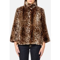 MICHAEL MICHAEL KORS Women's Leopard Print Faux Fur Coat - Leopard Print Fur
