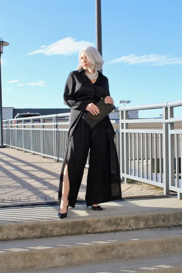 Jumpsuit by Lafeyette 148, Fairchild Baldwin Necklace