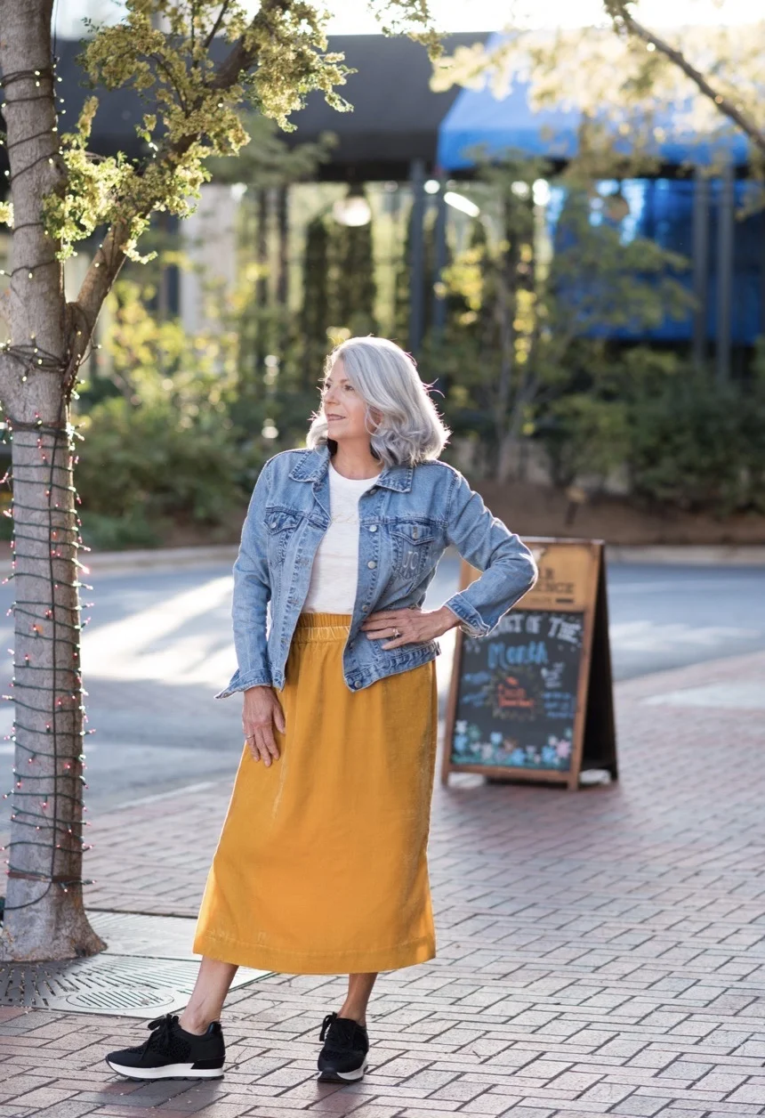 A Velvet Skirt For Fall