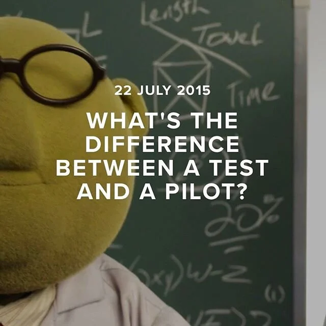 Here&rsquo;s Day 3 of #bromfordlabthrowback What&rsquo;s the difference between a test and pilot? 
This is great example of the difference between small safe to fail approaches to testing and big bloated pilots. Plus it has some fun Tom Hartland sket