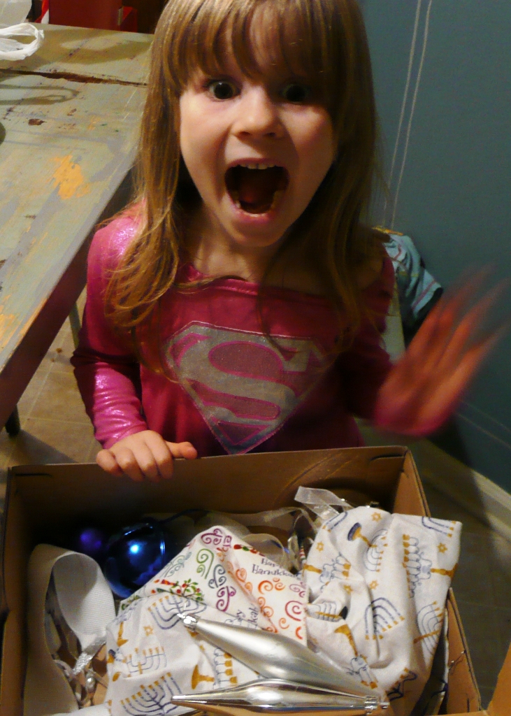Here is Meira with all our left over decorations and so excited about this project!