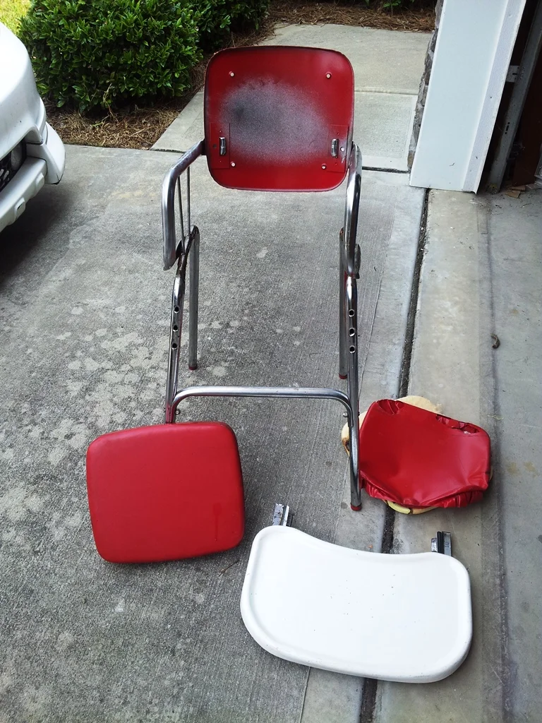This chair was found on the side of the road begging to be refurbished! 