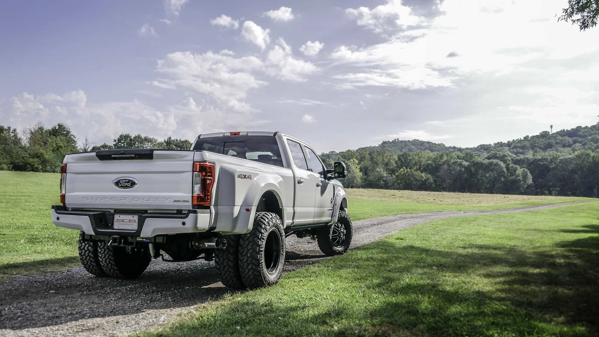 Ford F350 Dually Black Widow White Rear.jpg