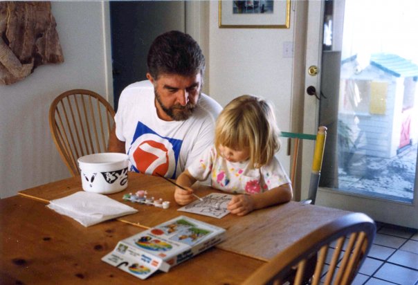 In the paint-by-number days with dad.