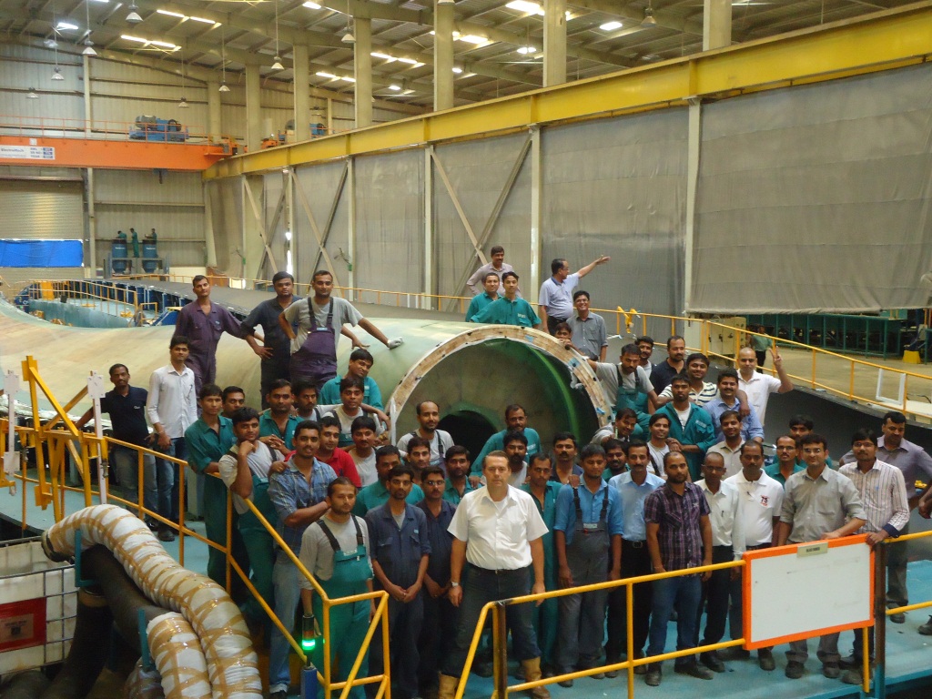 Gosse Wielinga alla fabbrica Suzlon in India (Foto: Suzlon)