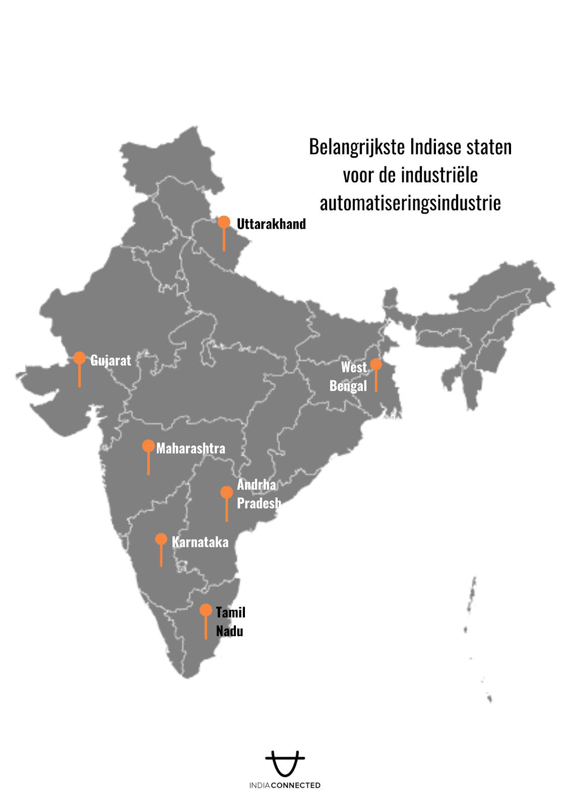 Kort over industriel automatisering i Indien
