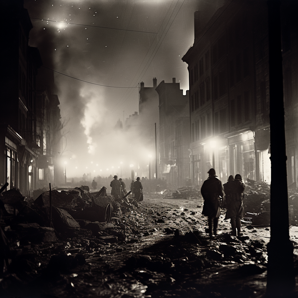 omddeth_Image_A_nighttime_photograph_of_a_World_War_I_raid_on_198e3636-f76c-41e4-a15e-820f7f09d47a_1.png