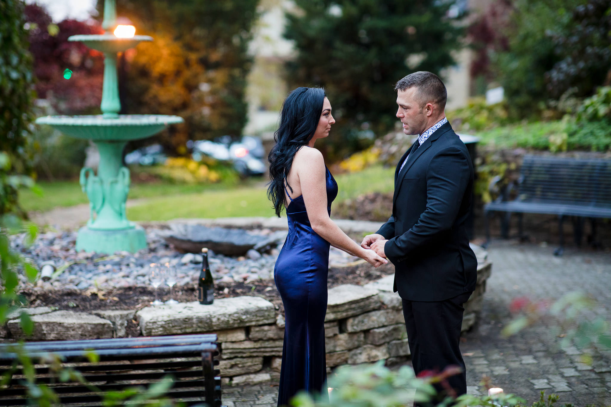 Pre-proposal moment in Period Garden Park.