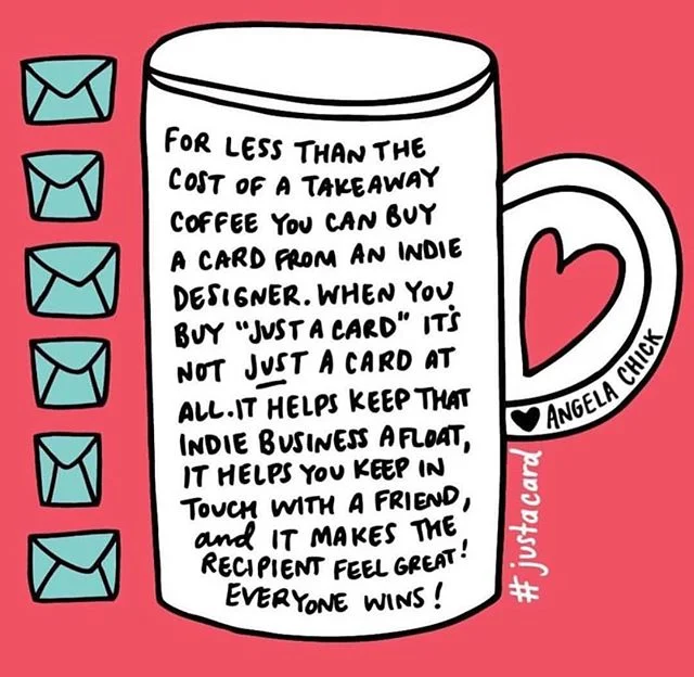 SMALL SALES make a massive difference to artists, makers, independent shops and creative businesses. TAKE THE PLEDGE - and pass it on. Pledge the price of one cup of coffee  to an artist/maker or independent shop this week. Swap just one of your coff