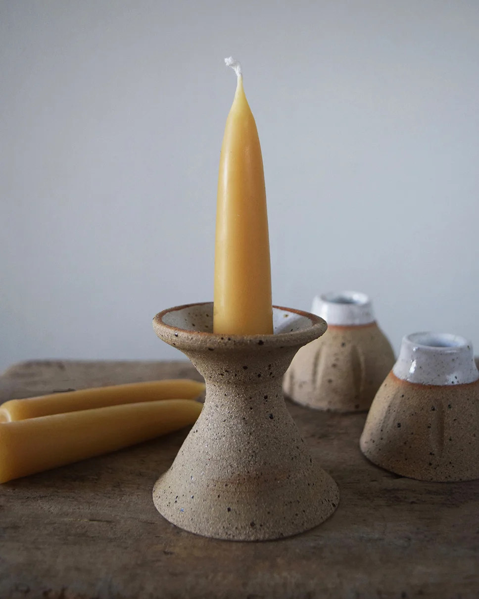 Handmade candle holders from our latest collaboration with East London ceramicist Senay Yildiran.jpg