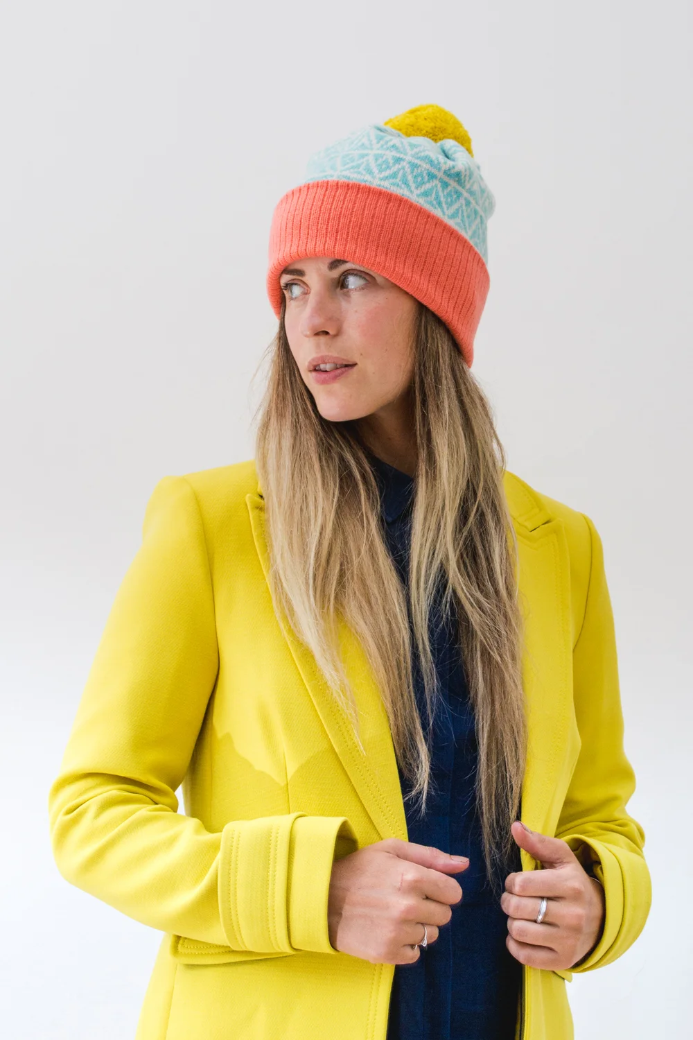 Ettrick Pom Hat in finest soft lambswool. Made in Scotland by Collingwood-Norris. Luxury Scottish Knitwear.jpg