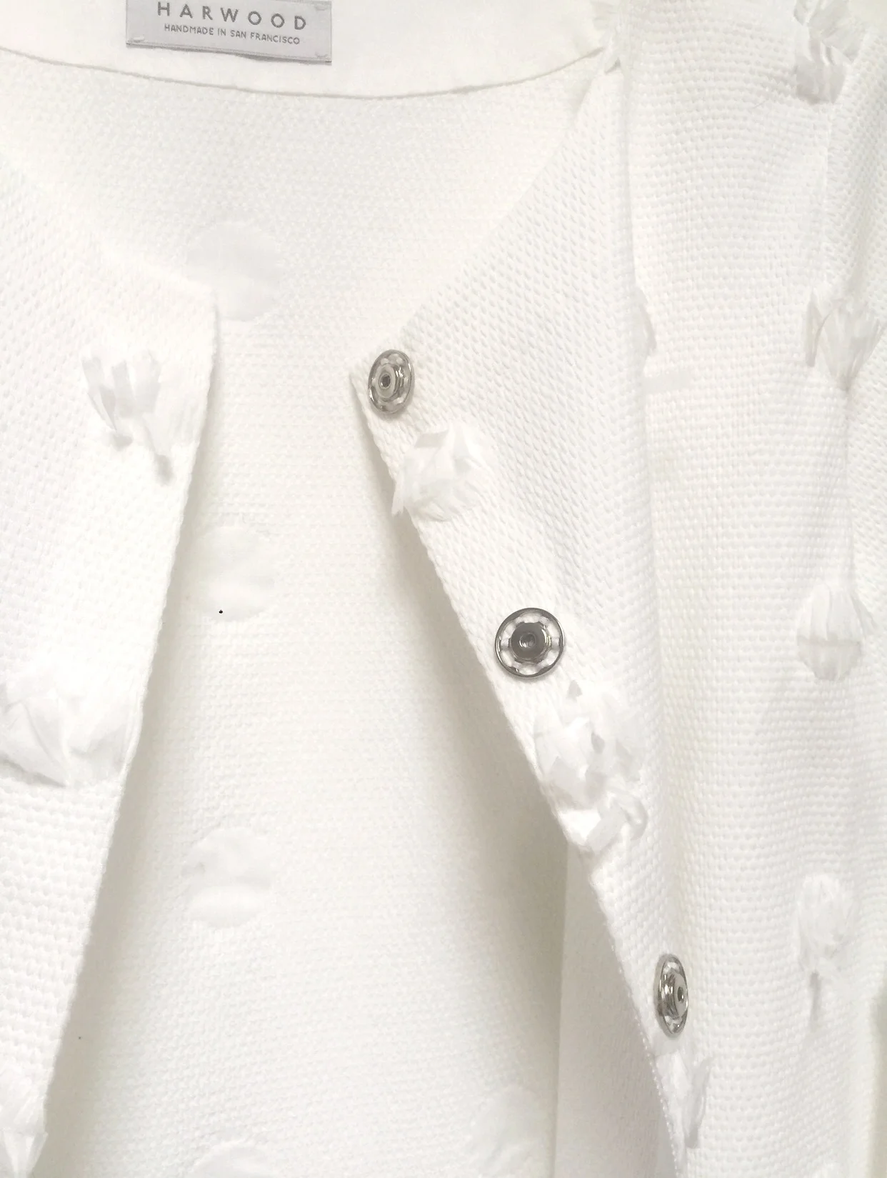 WHITE POM POM ITALIAN JACQUARD