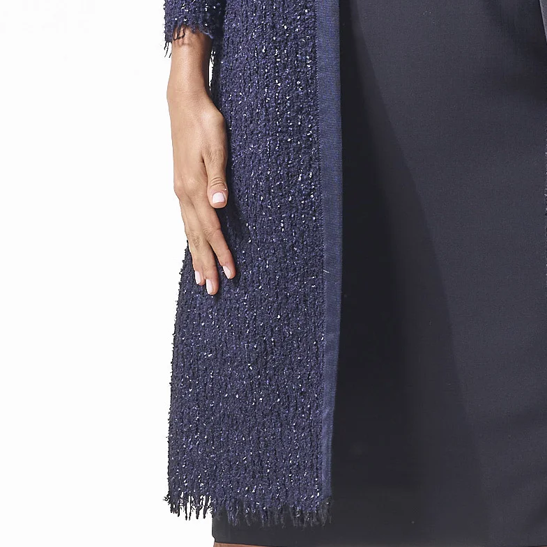 NAVY CHANEL RIBBON BOUCLE